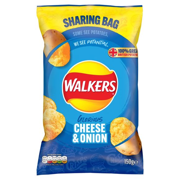 Walkers Cheese & Onion Sharing Crisps 150g